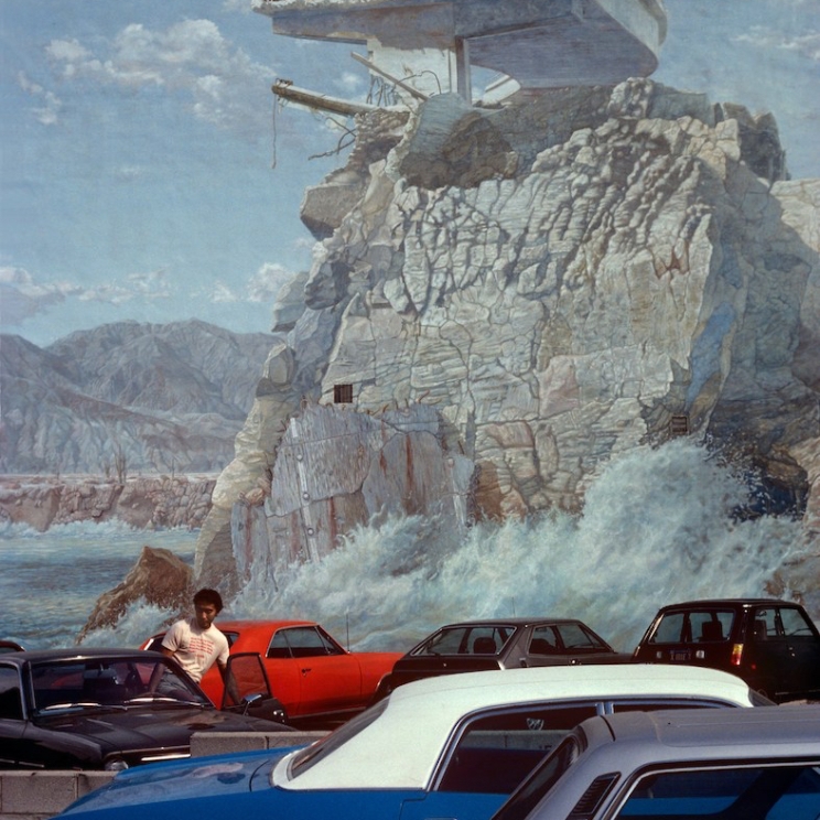 Mural on parking lot wall in West L.A., CA circa 1979